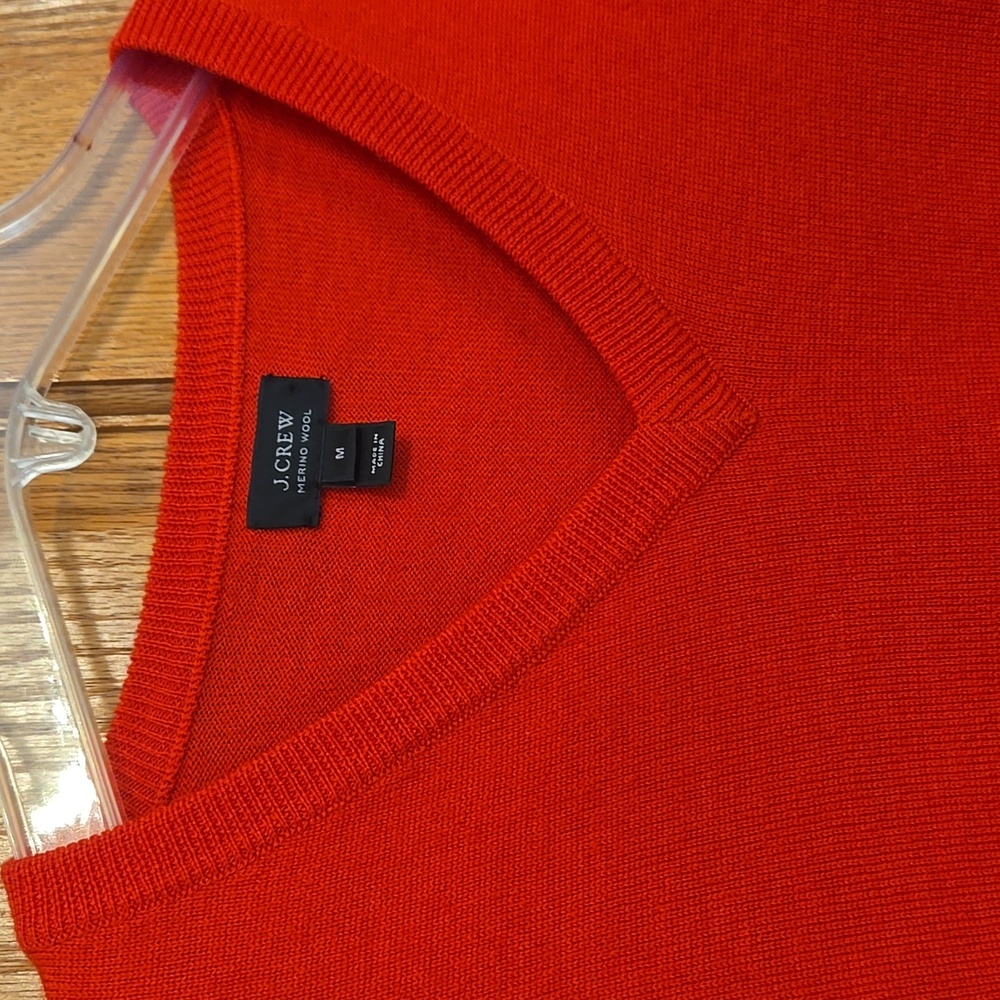J.Crew Men's Merino Wool Sweater in Tomato Red MEDIUM - Picture 5 of 11